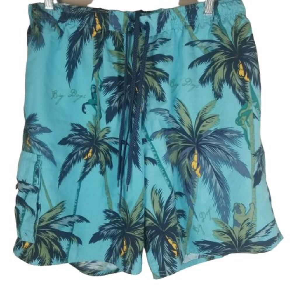 Big Dogs Hawaiian Shorts Men's 34 Swim Trunks Board  Tropical Casual